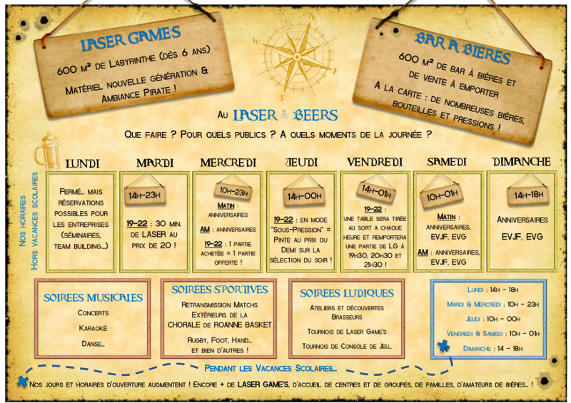 Horaires du Laser and Beers à Roanne